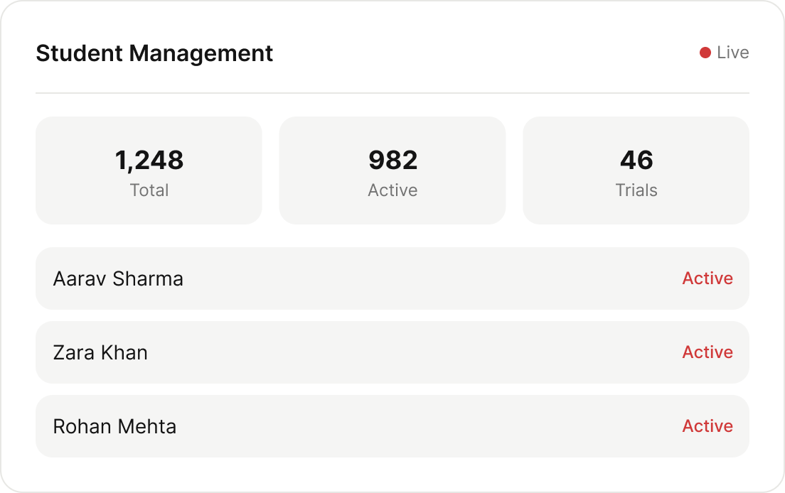 Student Management advantage card