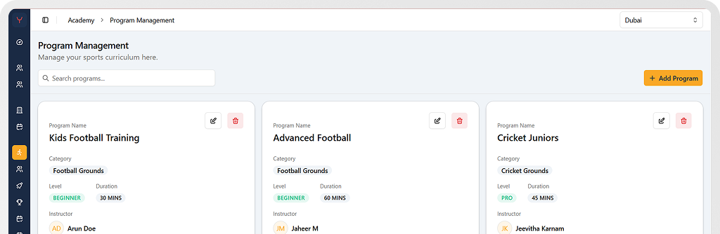 Sportdesk dashboard preview
