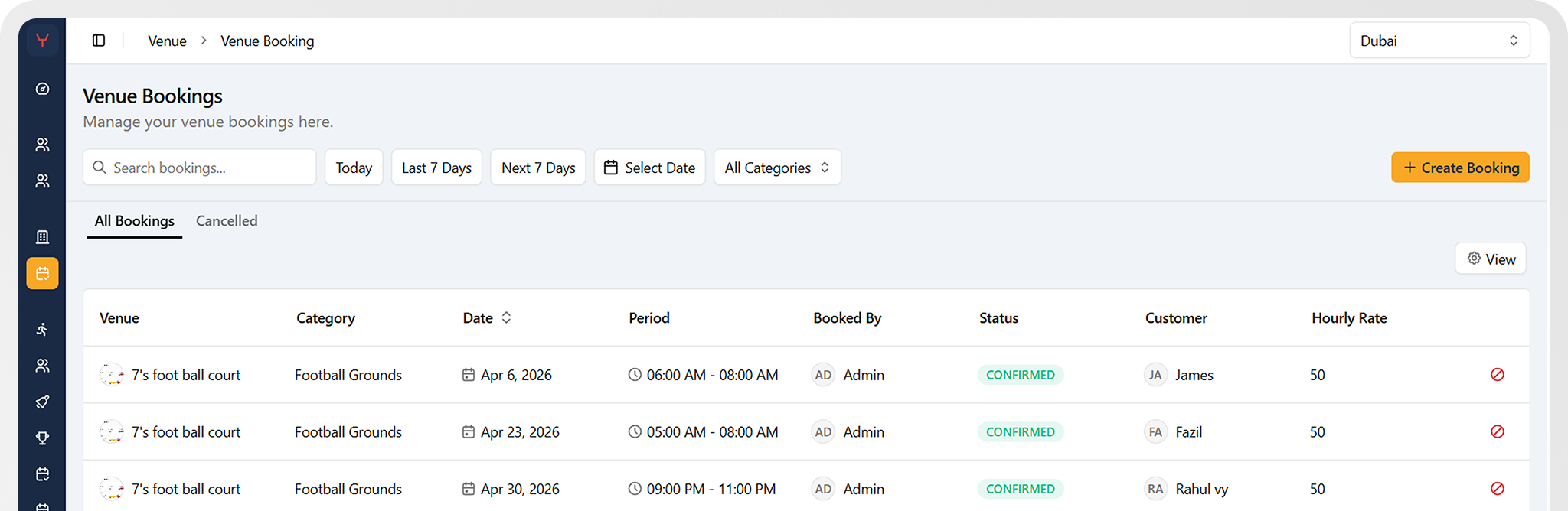 Sportdesk dashboard preview